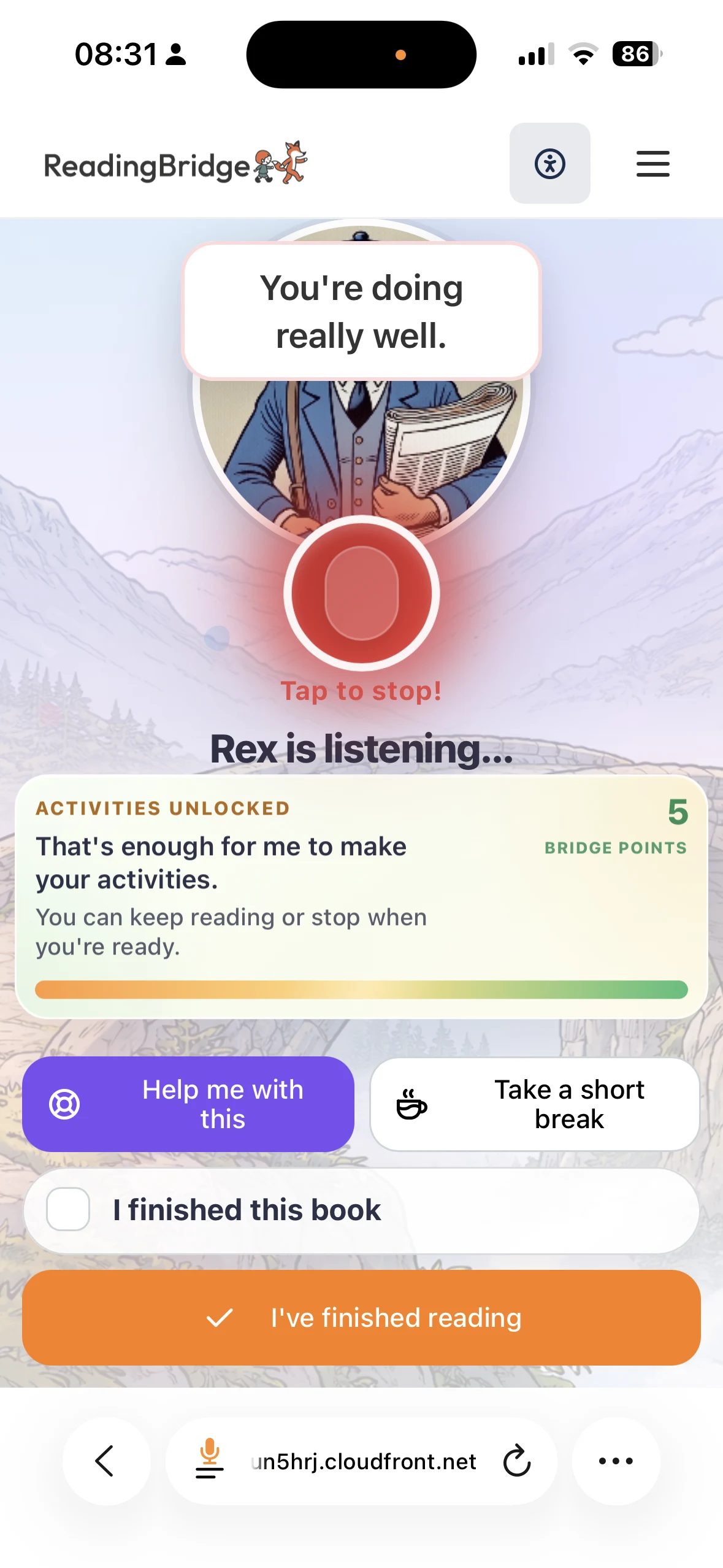 ReadingBridge listening while a child reads aloud